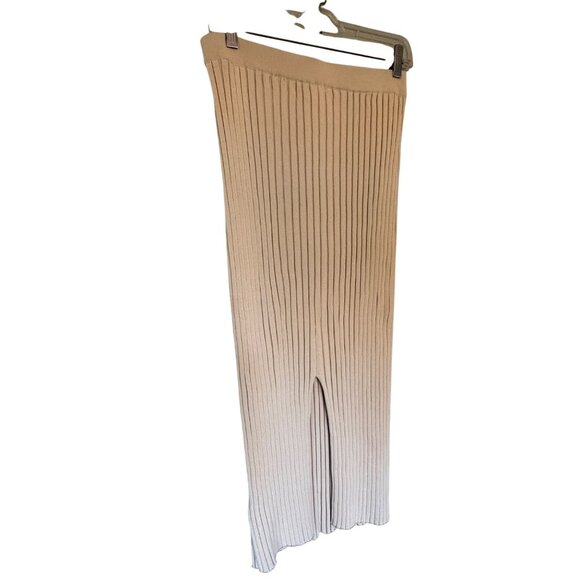 House Of Harlow 1960 Beige Ribbed Knit Maxi Skirt M - Picture 7 of 10
